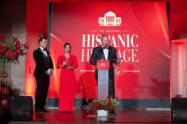 Gala leaders together on stage at the 2026 Hispanic Heritage Gala